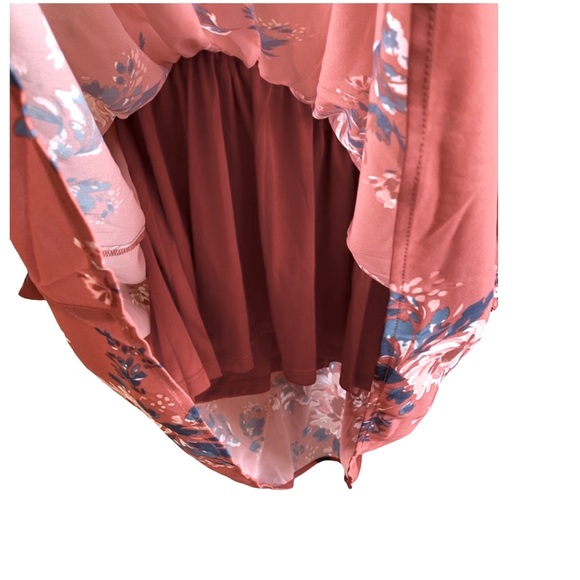 NWT BOHO BABYDOLL RUST FLORAL SWING MINI DRESS - Picture 9 of 9